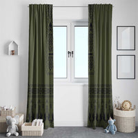 Ukraine Military Vyshyvanka Pattern Window Curtain Ukrainian Heritage Green Tactical Style - Wonder Print Shop