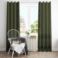 Ukraine Military Vyshyvanka Pattern Window Curtain Ukrainian Heritage Green Tactical Style - Wonder Print Shop