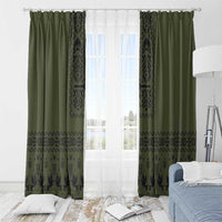 Ukraine Military Vyshyvanka Pattern Window Curtain Ukrainian Heritage Green Tactical Style - Wonder Print Shop
