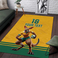 Custom Australia Rugby Area Rug Wallabies Mascot Sporty Style - Wonder Print Shop