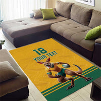 Custom Australia Rugby Area Rug Wallabies Mascot Sporty Style - Wonder Print Shop