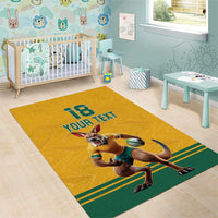 Custom Australia Rugby Area Rug Wallabies Mascot Sporty Style - Wonder Print Shop