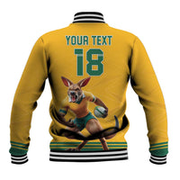 Custom Australia Rugby Baseball Jacket Wallabies Mascot Sporty Style - Wonder Print Shop