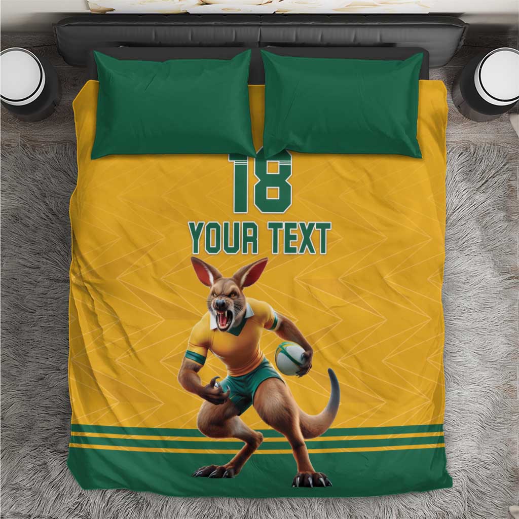 Custom Australia Rugby Bedding Set Wallabies Mascot Sporty Style - Wonder Print Shop