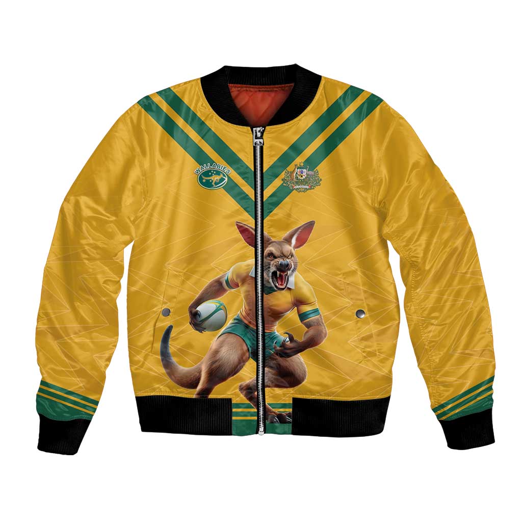 Custom Australia Rugby Bomber Jacket Wallabies Mascot Sporty Style - Wonder Print Shop