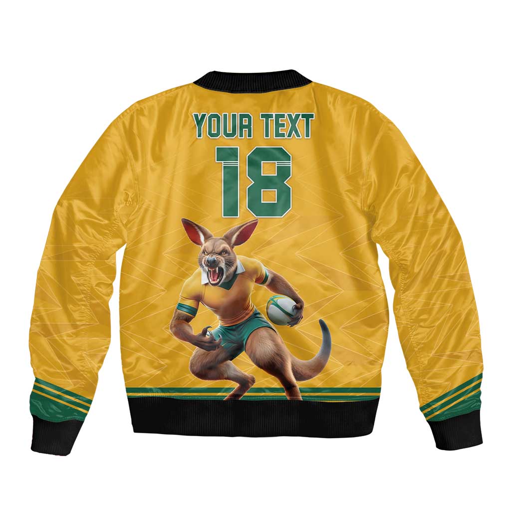 Custom Australia Rugby Bomber Jacket Wallabies Mascot Sporty Style - Wonder Print Shop