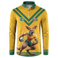 Custom Australia Rugby Button Sweatshirt Wallabies Mascot Sporty Style - Wonder Print Shop