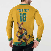 Custom Australia Rugby Button Sweatshirt Wallabies Mascot Sporty Style - Wonder Print Shop