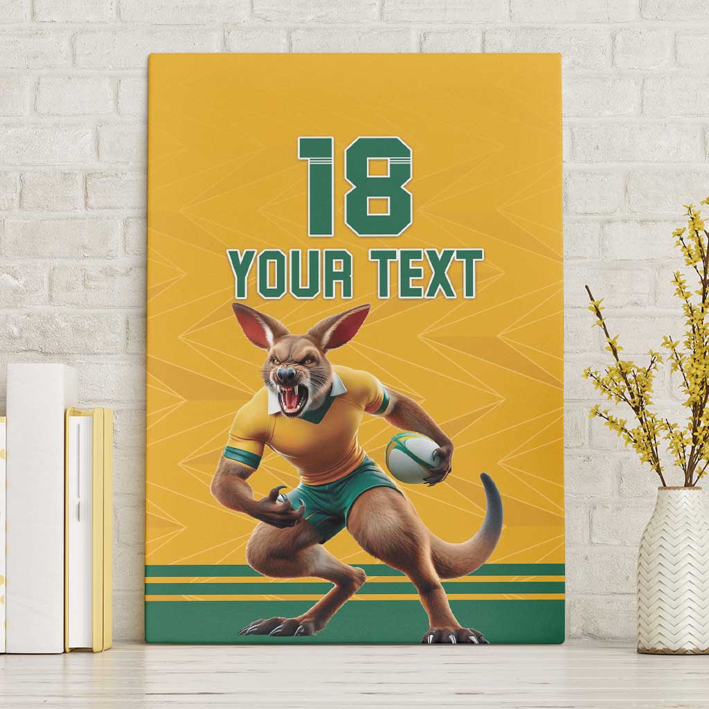 Custom Australia Rugby Canvas Wall Art Wallabies Mascot Sporty Style - Wonder Print Shop