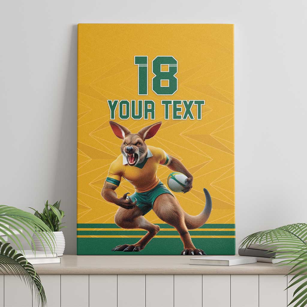 Custom Australia Rugby Canvas Wall Art Wallabies Mascot Sporty Style - Wonder Print Shop