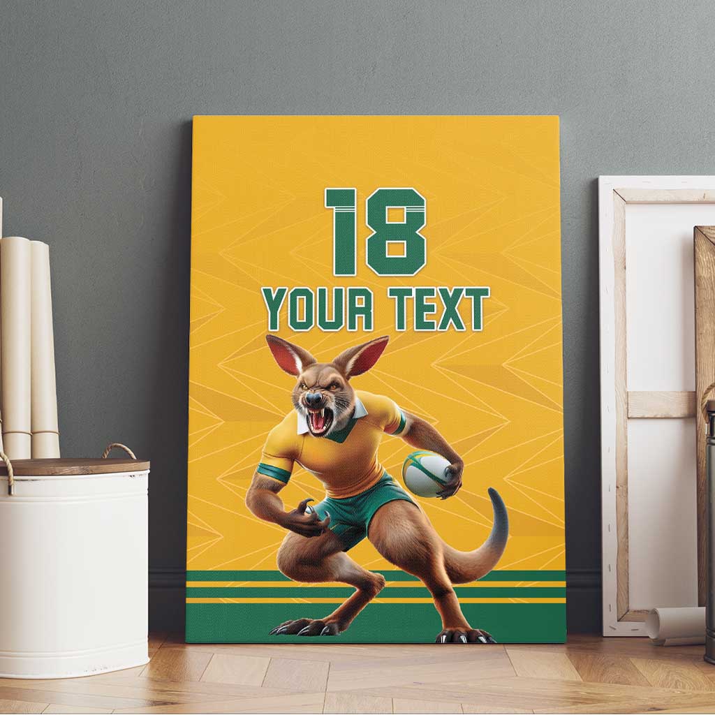 Custom Australia Rugby Canvas Wall Art Wallabies Mascot Sporty Style - Wonder Print Shop