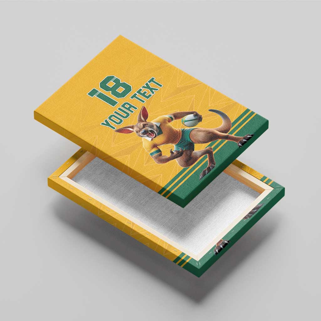 Custom Australia Rugby Canvas Wall Art Wallabies Mascot Sporty Style - Wonder Print Shop