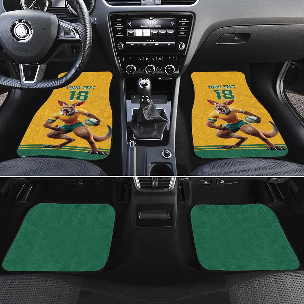 Custom Australia Rugby Car Mats Wallabies Mascot Sporty Style - Wonder Print Shop