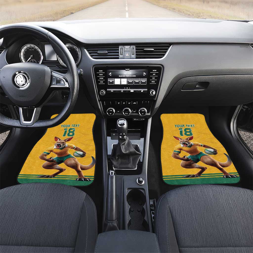 Custom Australia Rugby Car Mats Wallabies Mascot Sporty Style - Wonder Print Shop