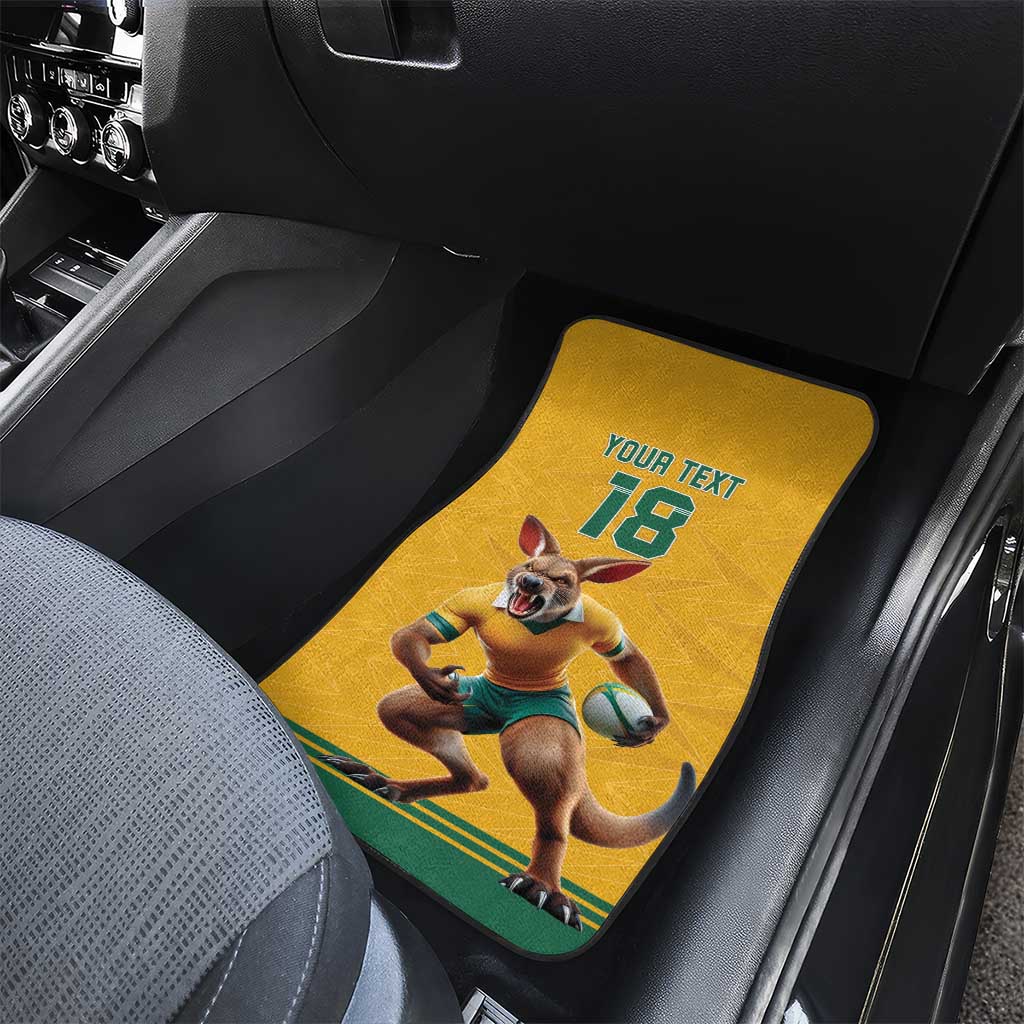 Custom Australia Rugby Car Mats Wallabies Mascot Sporty Style - Wonder Print Shop