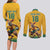 Custom Australia Rugby Couples Matching Long Sleeve Bodycon Dress and Long Sleeve Button Shirt Wallabies Mascot Sporty Style - Wonder Print Shop