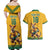 Custom Australia Rugby Couples Matching Off Shoulder Maxi Dress and Hawaiian Shirt Wallabies Mascot Sporty Style - Wonder Print Shop
