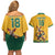 Custom Australia Rugby Couples Matching Off Shoulder Short Dress and Hawaiian Shirt Wallabies Mascot Sporty Style - Wonder Print Shop
