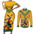 Custom Australia Rugby Couples Matching Short Sleeve Bodycon Dress and Long Sleeve Button Shirt Wallabies Mascot Sporty Style - Wonder Print Shop