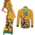 Custom Australia Rugby Couples Matching Short Sleeve Bodycon Dress and Long Sleeve Button Shirt Wallabies Mascot Sporty Style - Wonder Print Shop
