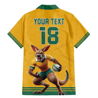 Custom Australia Rugby Family Matching Mermaid Dress and Hawaiian Shirt Wallabies Mascot Sporty Style - Wonder Print Shop