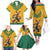 Custom Australia Rugby Family Matching Off The Shoulder Long Sleeve Dress and Hawaiian Shirt Wallabies Mascot Sporty Style - Wonder Print Shop