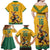 Custom Australia Rugby Family Matching Off Shoulder Maxi Dress and Hawaiian Shirt Wallabies Mascot Sporty Style - Wonder Print Shop