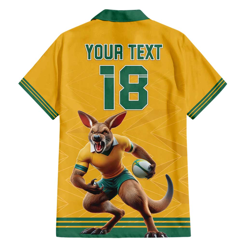 Custom Australia Rugby Family Matching Off Shoulder Maxi Dress and Hawaiian Shirt Wallabies Mascot Sporty Style - Wonder Print Shop
