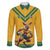 Custom Australia Rugby Family Matching Off Shoulder Short Dress and Hawaiian Shirt Wallabies Mascot Sporty Style - Wonder Print Shop