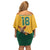Custom Australia Rugby Family Matching Off Shoulder Short Dress and Hawaiian Shirt Wallabies Mascot Sporty Style - Wonder Print Shop