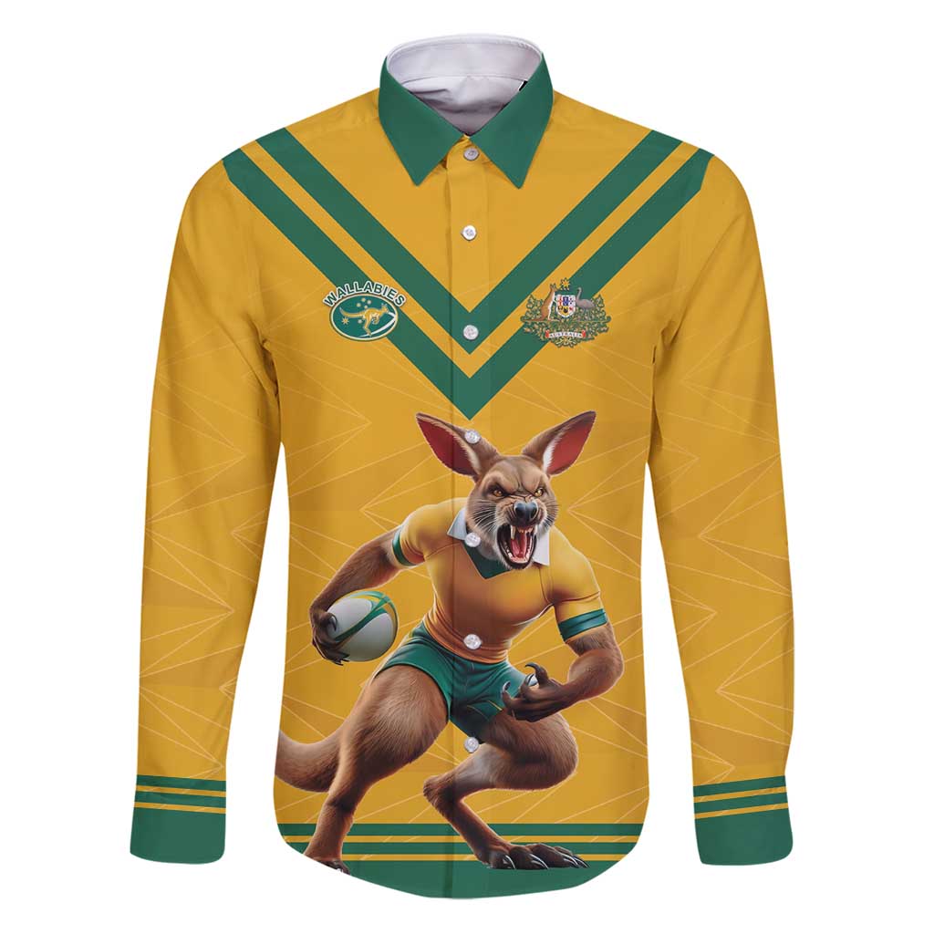 Custom Australia Rugby Family Matching Puletasi and Hawaiian Shirt Wallabies Mascot Sporty Style - Wonder Print Shop
