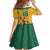 Custom Australia Rugby Family Matching Short Sleeve Bodycon Dress and Hawaiian Shirt Wallabies Mascot Sporty Style - Wonder Print Shop