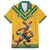Custom Australia Rugby Family Matching Short Sleeve Bodycon Dress and Hawaiian Shirt Wallabies Mascot Sporty Style - Wonder Print Shop