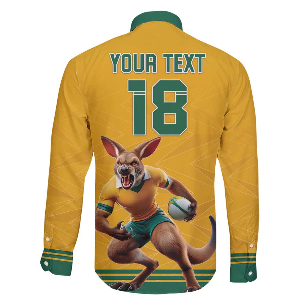 Custom Australia Rugby Family Matching Short Sleeve Bodycon Dress and Hawaiian Shirt Wallabies Mascot Sporty Style - Wonder Print Shop