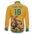 Custom Australia Rugby Family Matching Short Sleeve Bodycon Dress and Hawaiian Shirt Wallabies Mascot Sporty Style - Wonder Print Shop