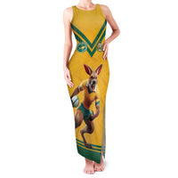 Custom Australia Rugby Family Matching Tank Maxi Dress and Hawaiian Shirt Wallabies Mascot Sporty Style - Wonder Print Shop