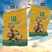 Custom Australia Rugby Garden Flag Wallabies Mascot Sporty Style - Wonder Print Shop