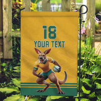 Custom Australia Rugby Garden Flag Wallabies Mascot Sporty Style - Wonder Print Shop