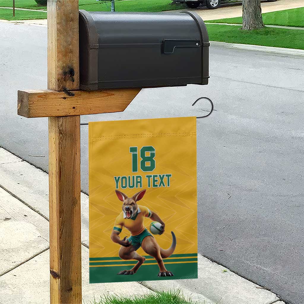 Custom Australia Rugby Garden Flag Wallabies Mascot Sporty Style - Wonder Print Shop