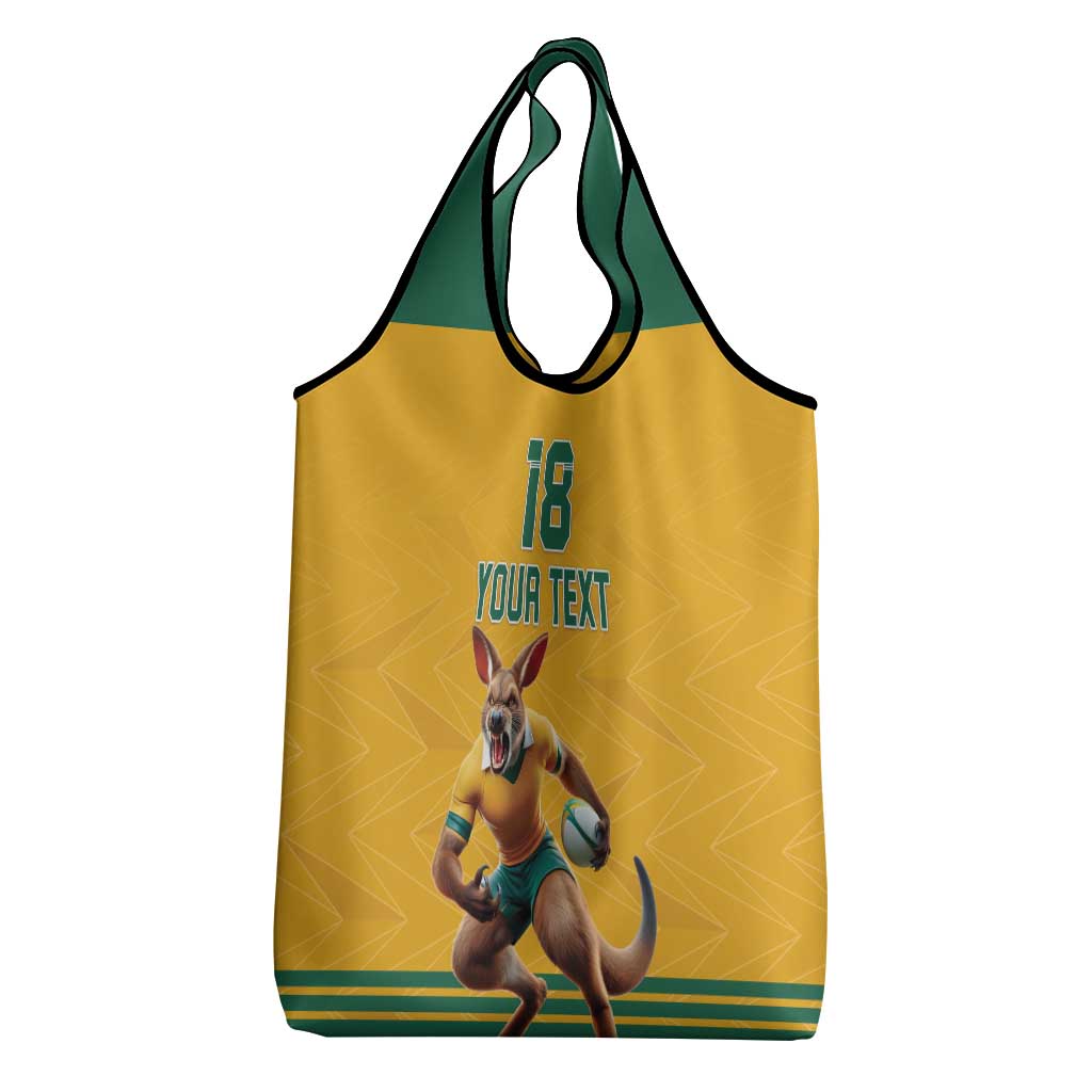 Custom Australia Rugby Grocery Bag Wallabies Mascot Sporty Style - Wonder Print Shop