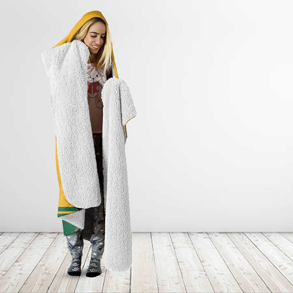 Custom Australia Rugby Hooded Blanket Wallabies Mascot Sporty Style - Wonder Print Shop