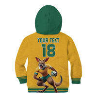 Custom Australia Rugby Kid Hoodie Wallabies Mascot Sporty Style - Wonder Print Shop