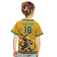 Custom Australia Rugby Kid T Shirt Wallabies Mascot Sporty Style - Wonder Print Shop