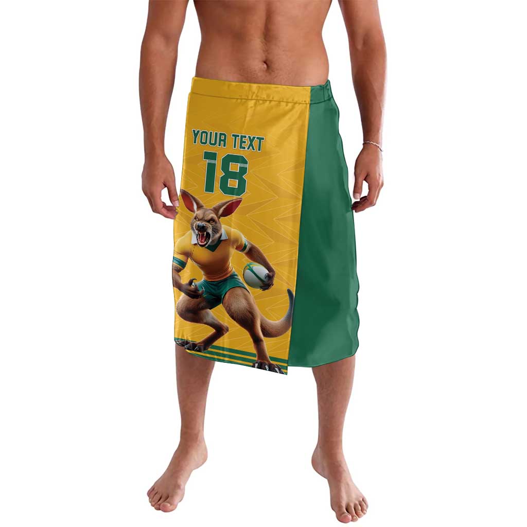 Custom Australia Rugby Lavalava Wallabies Mascot Sporty Style - Wonder Print Shop