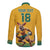 Custom Australia Rugby Long Sleeve Button Shirt Wallabies Mascot Sporty Style - Wonder Print Shop