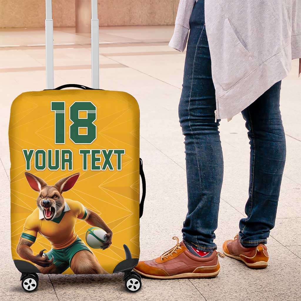 Custom Australia Rugby Luggage Cover Wallabies Mascot Sporty Style - Wonder Print Shop