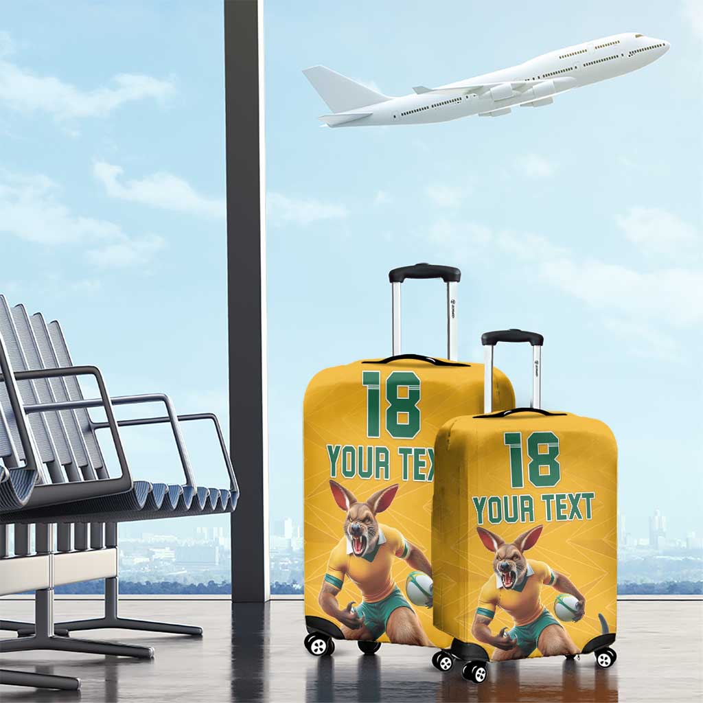 Custom Australia Rugby Luggage Cover Wallabies Mascot Sporty Style - Wonder Print Shop