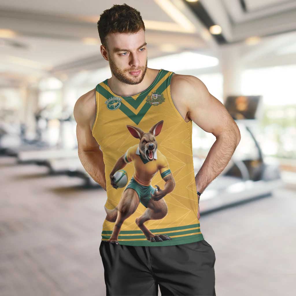 Custom Australia Rugby Men Tank Top Wallabies Mascot Sporty Style - Wonder Print Shop