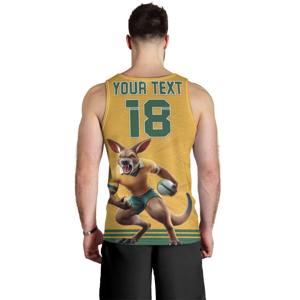 Custom Australia Rugby Men Tank Top Wallabies Mascot Sporty Style - Wonder Print Shop