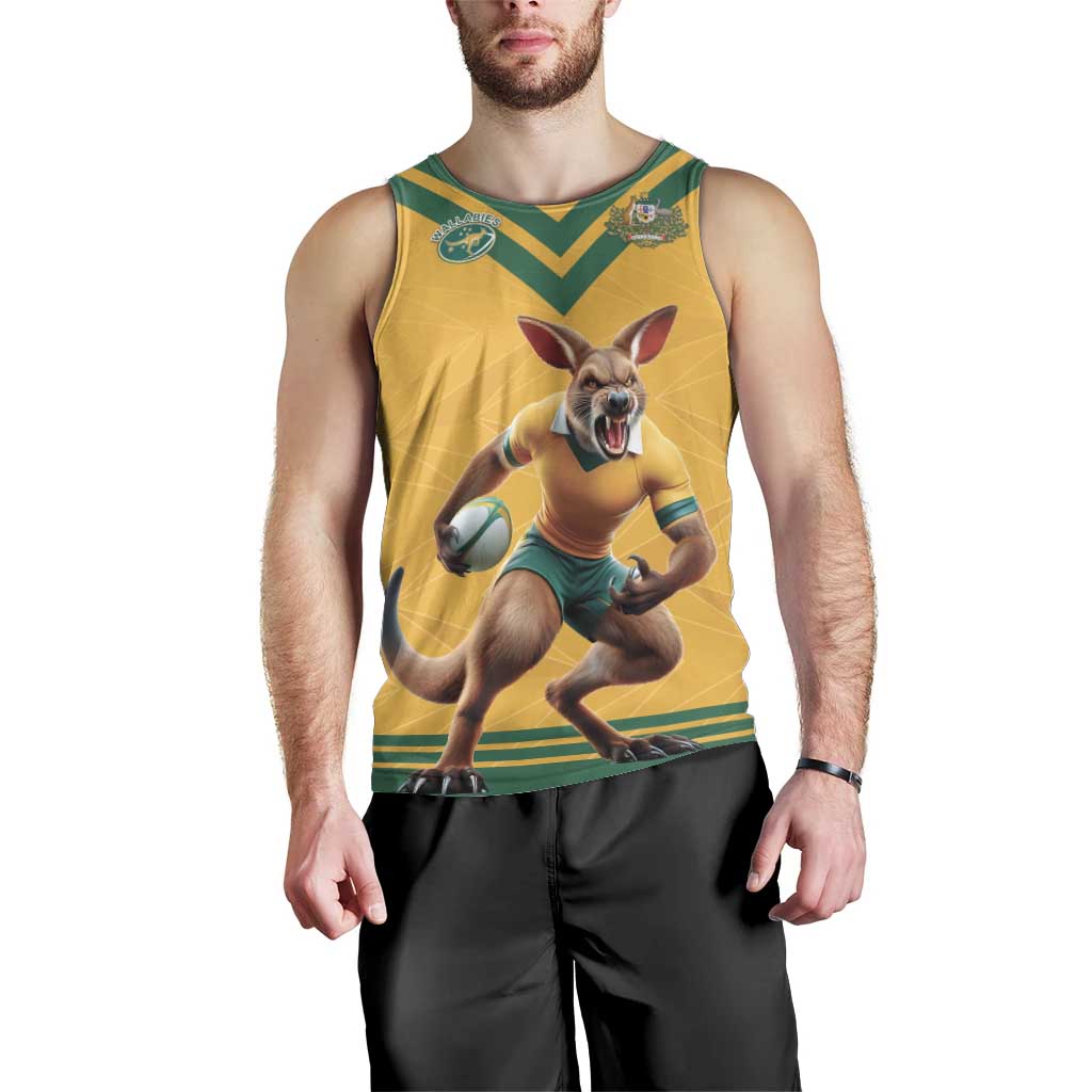 Custom Australia Rugby Men Tank Top Wallabies Mascot Sporty Style - Wonder Print Shop